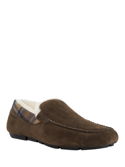 Dune London Fofo Shearling Moccasin Slippers - view 2, Brown
