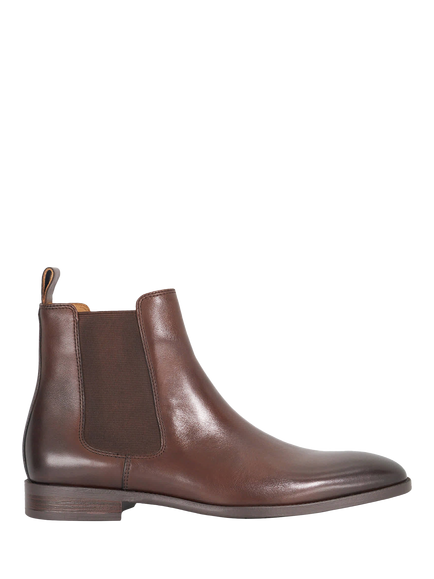Dune London Matchin Wide Fit Leather Flexi Sole Chelsea Boots, Dark Brown