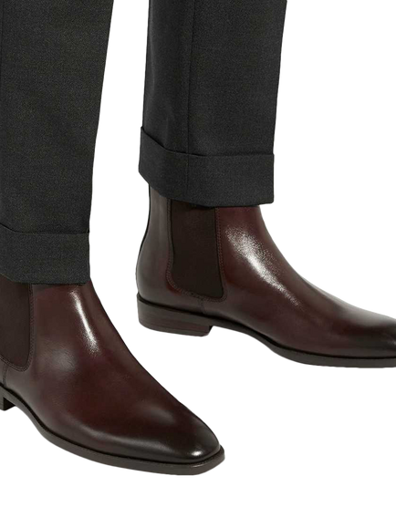 Dune London Matchin Wide Fit Leather Flexi Sole Chelsea Boots - view 2, Dark Brown
