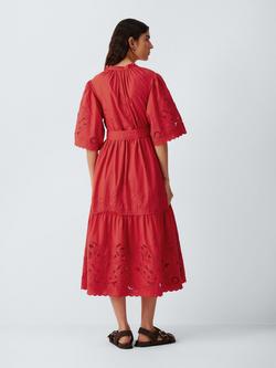 AND/OR Larabella Cutwork Tiered Dress, Red - view 2, Red