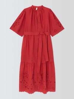 AND/OR Larabella Cutwork Tiered Dress, Red, Red