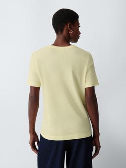John Lewis Slub Cotton V-Neck T-Shirt - view 2, Yellow