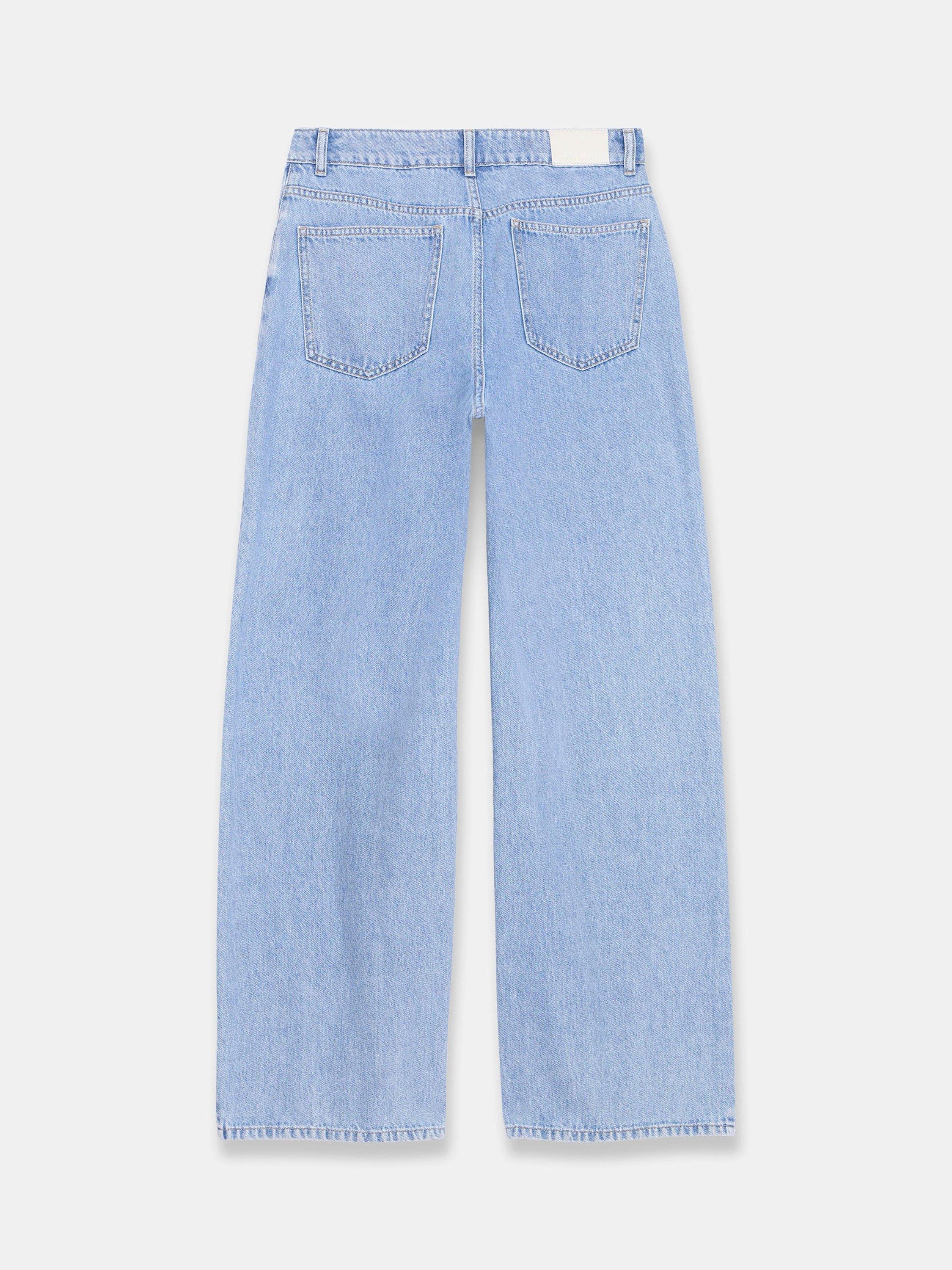 Product image 8 of 8, which shows Mint Velvet Embellished Wide Leg Jeans, Blue/Multi, 8R