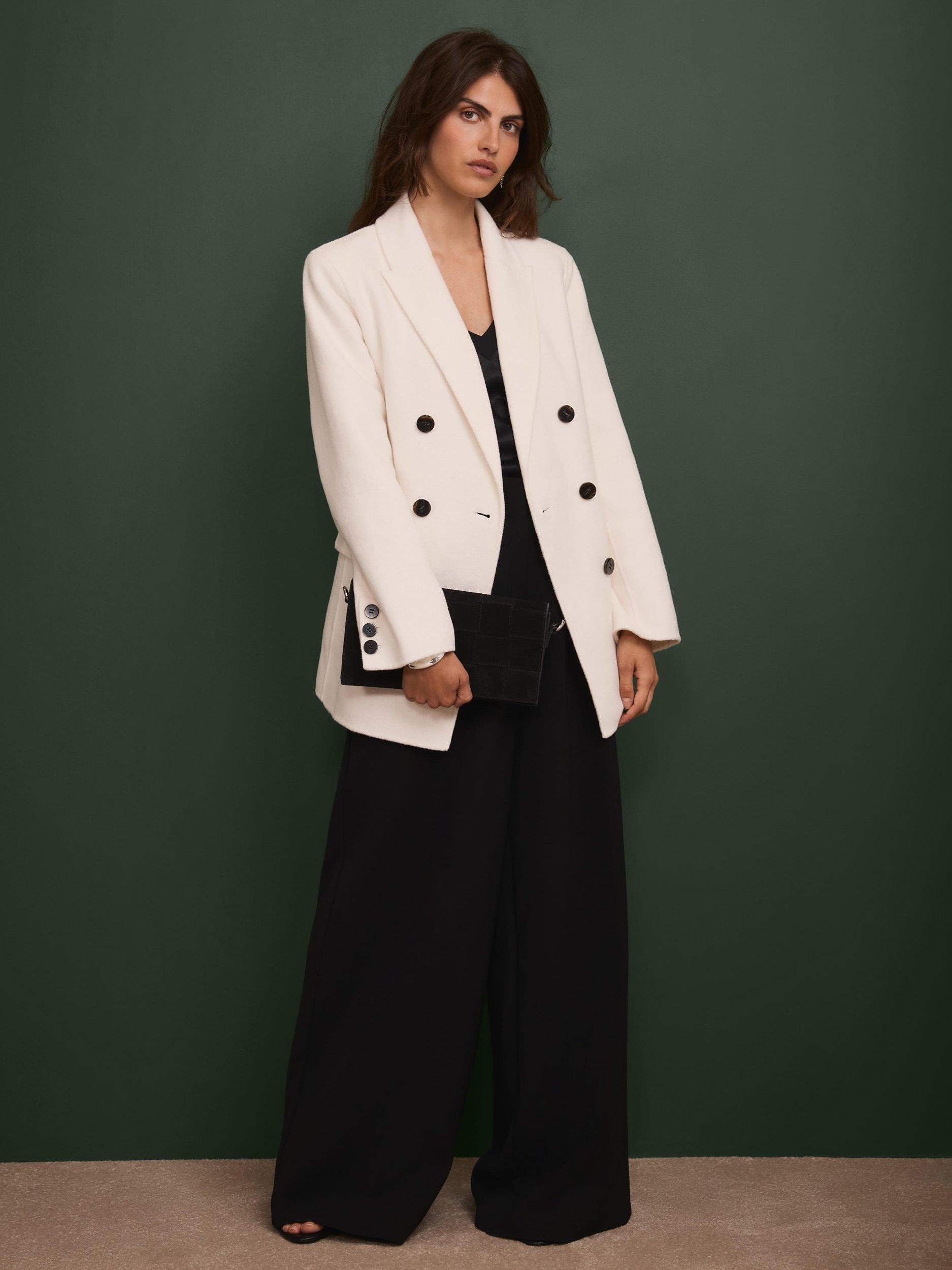 Product image 2 of 8, which shows Mint Velvet Double Breasted Coat, White, XL