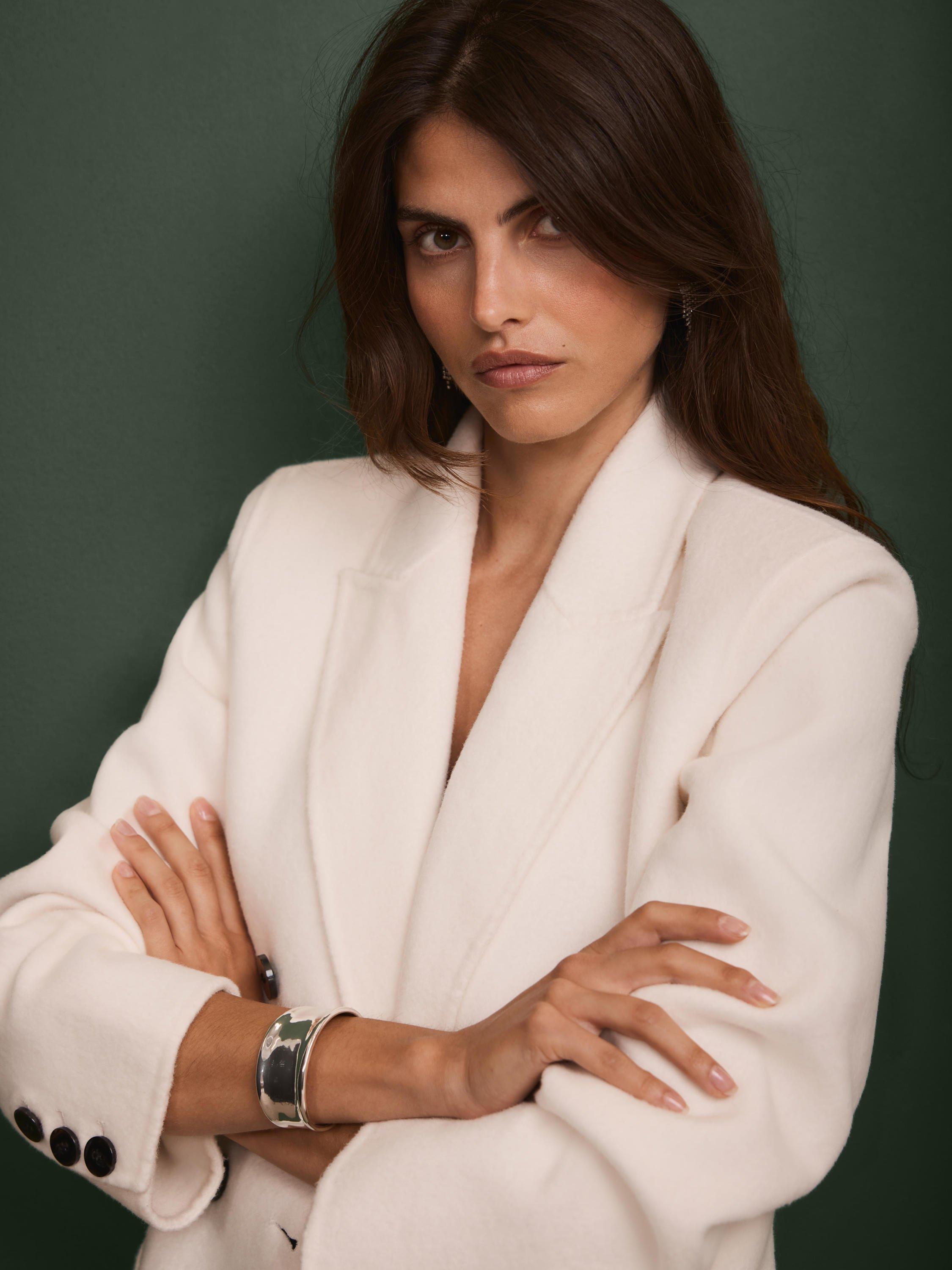 Product image 5 of 8, which shows Mint Velvet Double Breasted Coat, White, XL