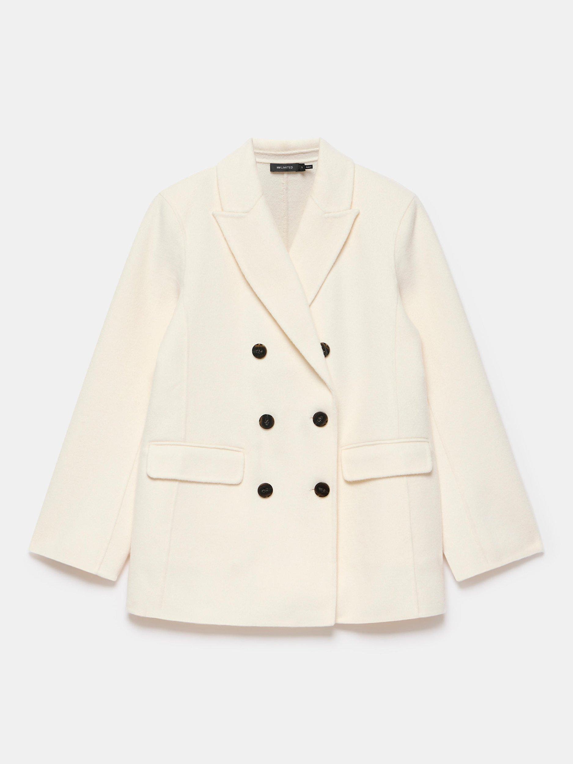 Product image 7 of 8, which shows Mint Velvet Double Breasted Coat, White, XL