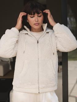 Mint Velvet Faux Fur Hooded Jacket - view 2, White Ivory