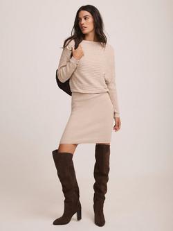 Mint Velvet Cable Knit Mini Dress, Natural, Natural