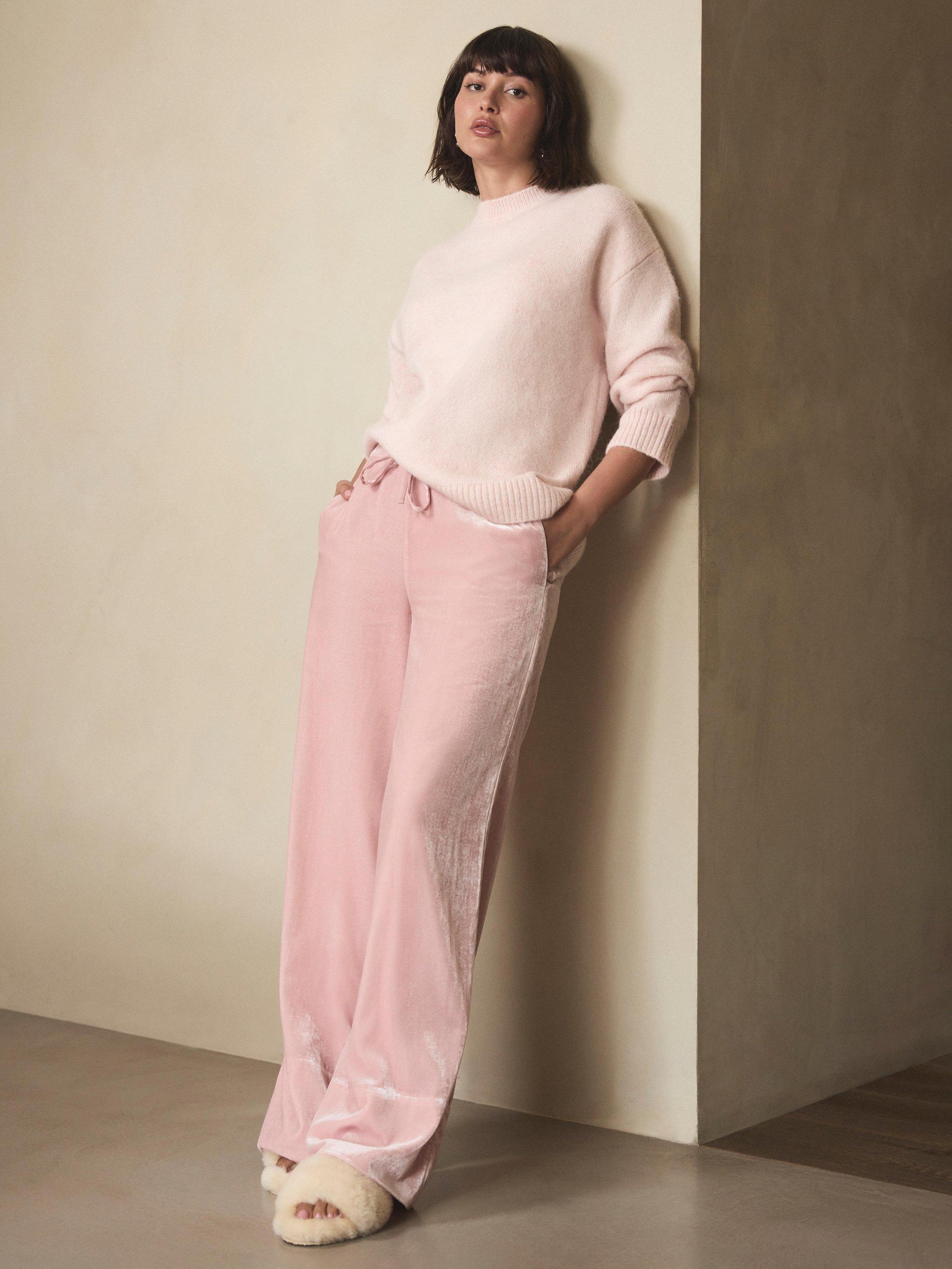 Product image 5 of 8, which shows Mint Velvet Knit Longline Wool Blend Jumper, Light Pink, L