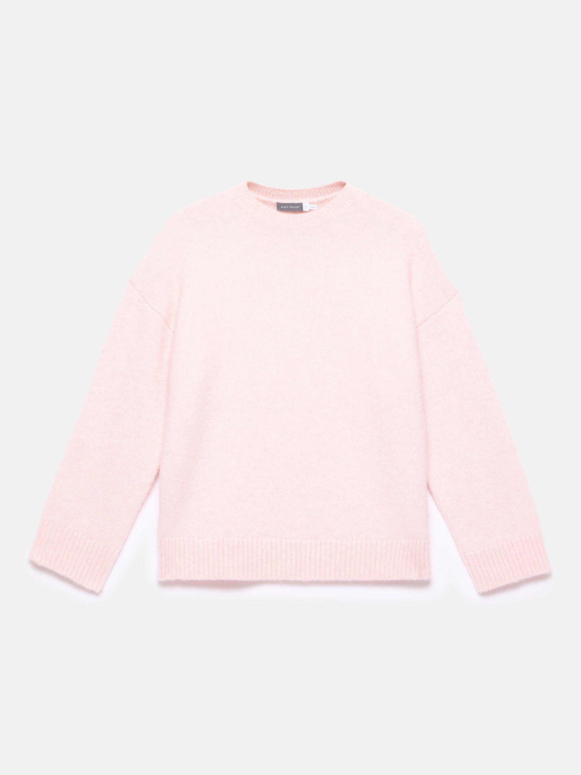 Product image 7 of 8, which shows Mint Velvet Knit Longline Wool Blend Jumper, Light Pink, L