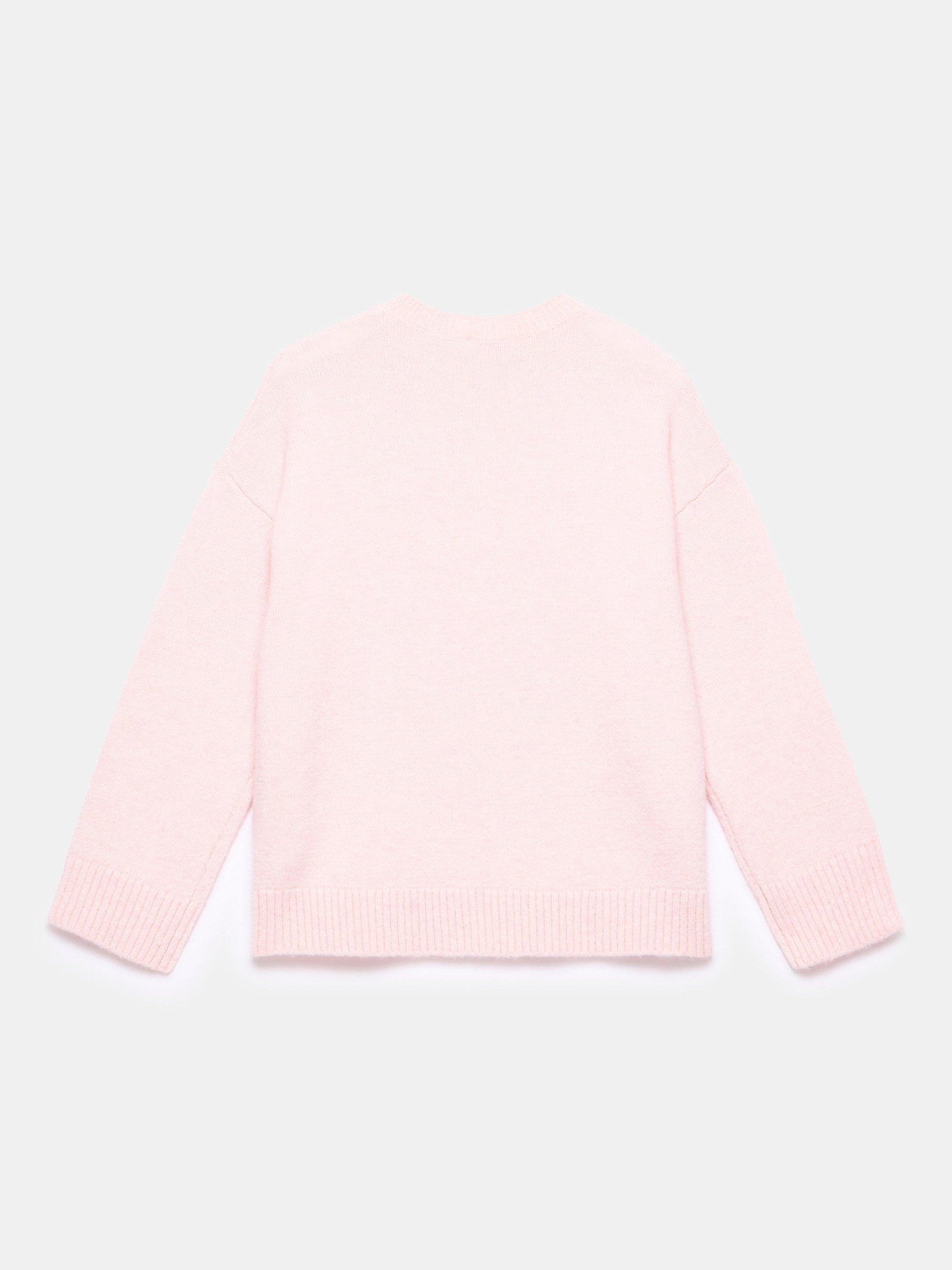 Product image 8 of 8, which shows Mint Velvet Knit Longline Wool Blend Jumper, Light Pink, L