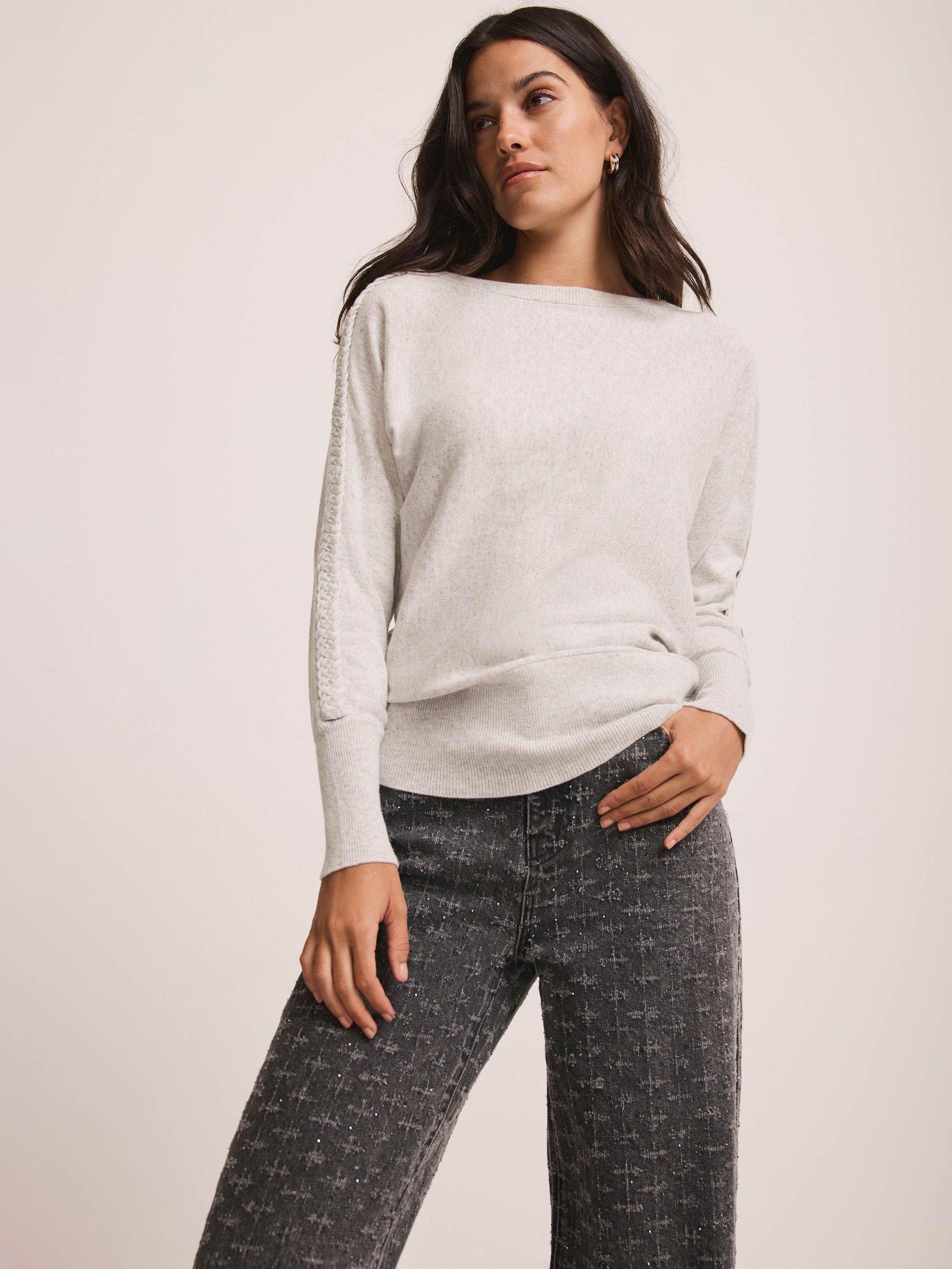 Mint Velvet Cashmere Blend Jumper, Grey/Multi