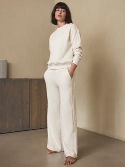 Mint Velvet Lace Trim Sweatshirt, Natural Cream, Natural Cream