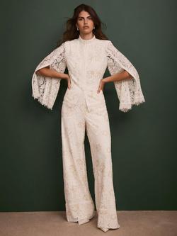 Mint Velvet Lace Wide Leg Trousers, White Ivory - view 2, White Ivory