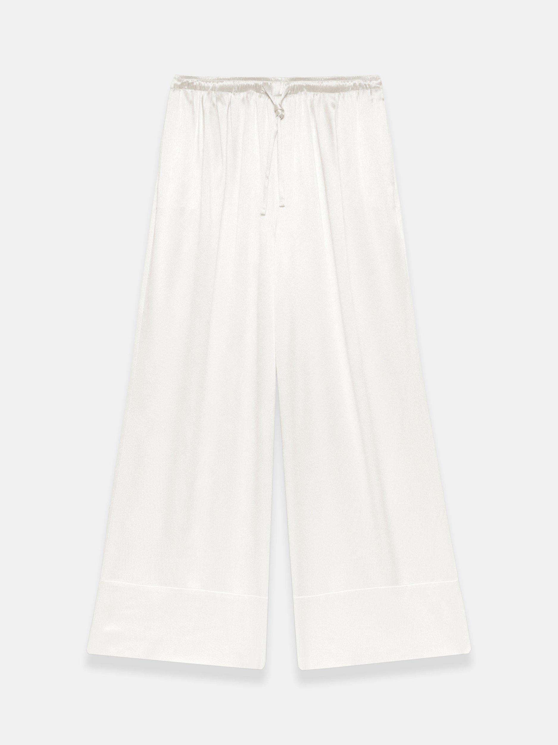 Product image 6 of 7, which shows Mint Velvet Wide Leg Tailored Trousers, White Ivory, M Reg