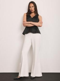 Mint Velvet Flared Leg Trousers, White Ivory