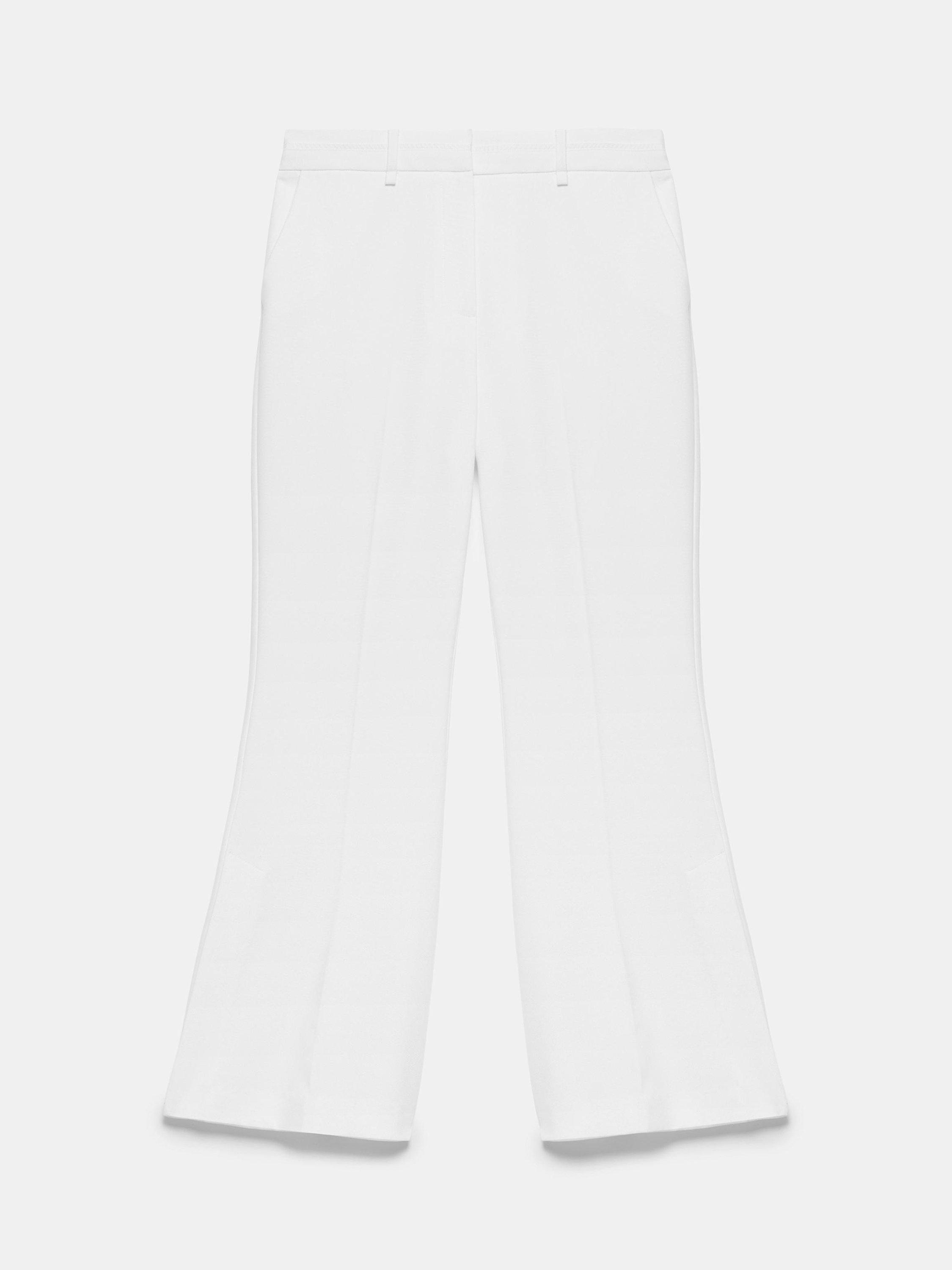 Product image 6 of 7, which shows Mint Velvet Flared Leg Trousers, White Ivory, 10R