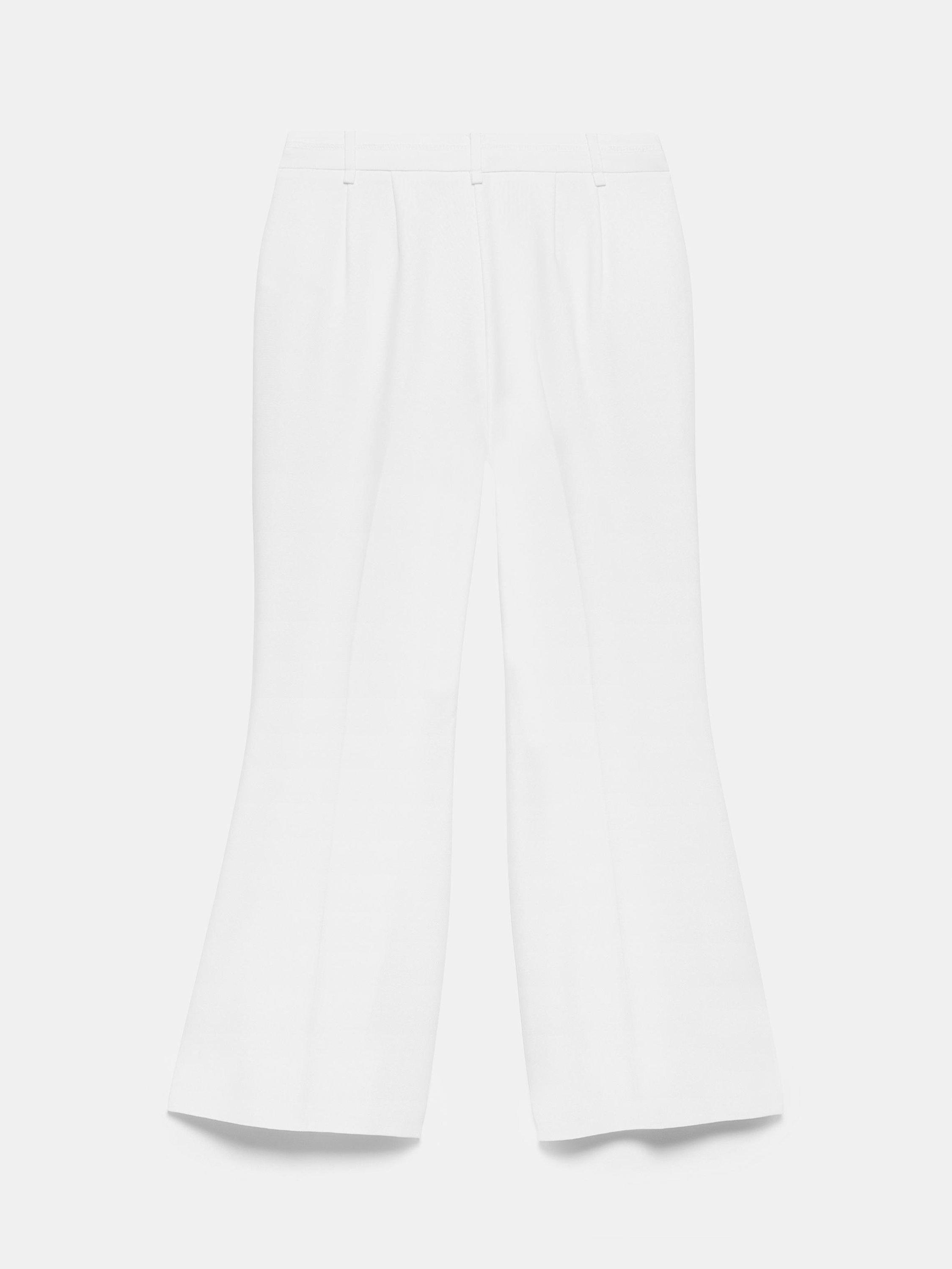 Product image 7 of 7, which shows Mint Velvet Flared Leg Trousers, White Ivory, 10R