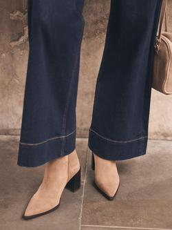 Mint Velvet Suede Block Heel Boots - view 2, Natural