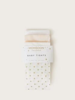 Monsoon Baby Tights, Pack of 3, Multi - view 2, Multi