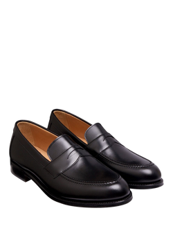 Cheaney Hadley D Leather Penny Loafers, Black - view 2, Black