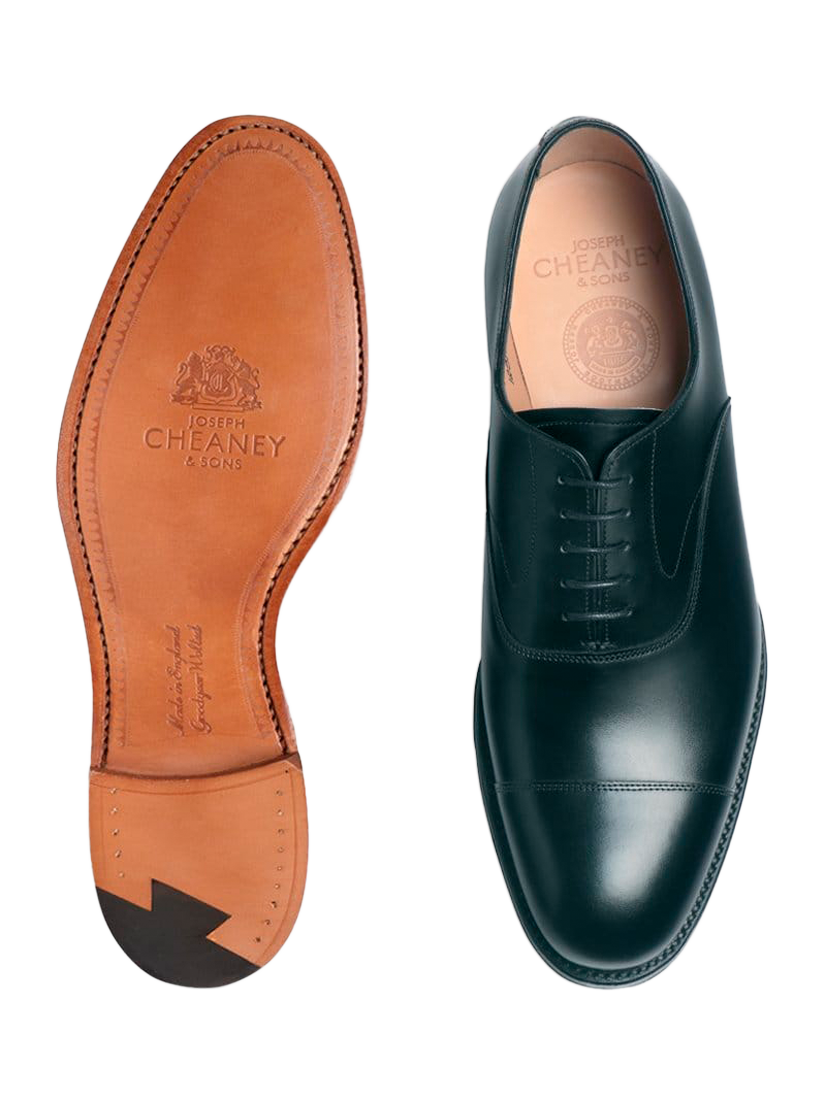 Product image 3 of 3, which shows Cheaney Alfred Leather Oxford Shoes, Black, 12W
