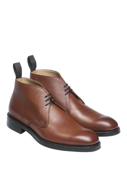 Cheaney Jackie III R Leather Chukka Boots, Mahogany Grain - view 2, Mahogany Grain