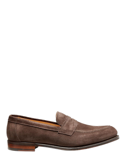 Cheaney Hadley EF Suede Penny Loafers, Brown, Brown