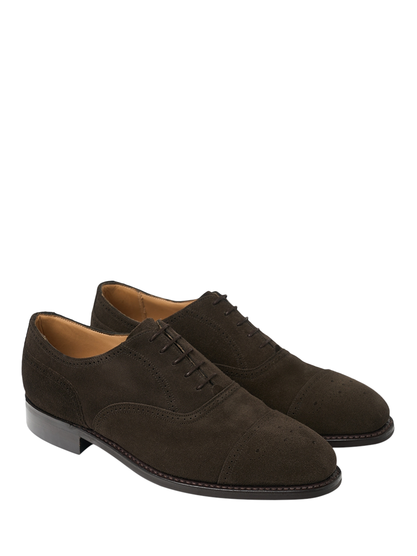 Product image 2 of 3, which shows Cheaney Kelmarsh R Suede Oxford Brogues, Dark Brown, 8.5