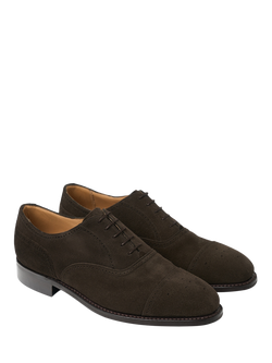 Cheaney Kelmarsh R Suede Oxford Brogues, Dark Brown - view 2, Dark Brown