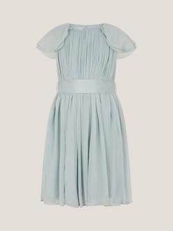 Monsoon Kids' Ava Chiffon Cape Sleeve Bridesmaid Dress, Sage