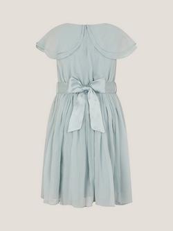 Monsoon Kids' Ava Chiffon Cape Sleeve Bridesmaid Dress - view 2, Sage