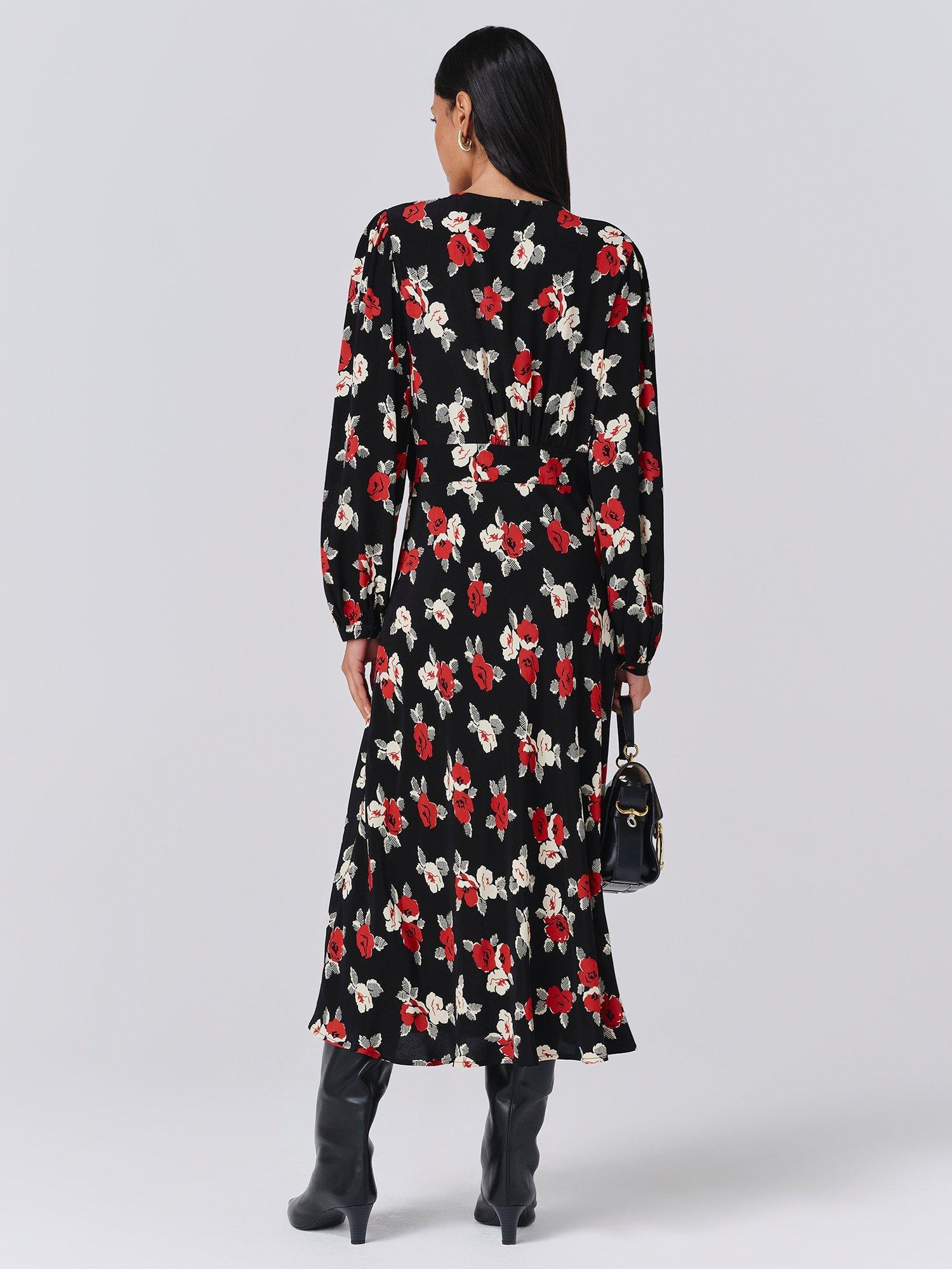 Product image 5 of 5, which shows Ghost Gracie Floral Dress, Black/Multi, XS