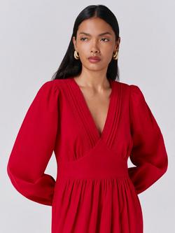 Ghost Gracie Corduroy Midi Dress - view 2, Red