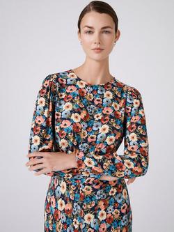 Ghost Josie Midi Floral Shift Dress - view 2, Blue Floral