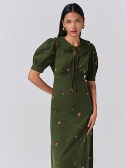 Ghost Juniper Corduroy Midi Dress, Green - view 2, Green