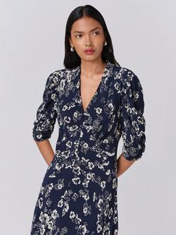 Ghost Mia Floral Midi Dress, Navy - view 2, Navy