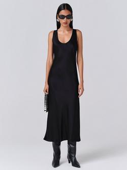 Ghost Palm Sleeveless Scoop Neck Midi Dress, Black