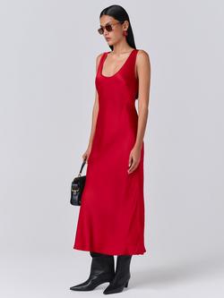 Ghost Palm Sleeveless Scoop Neck Midi Dress - view 2, Red