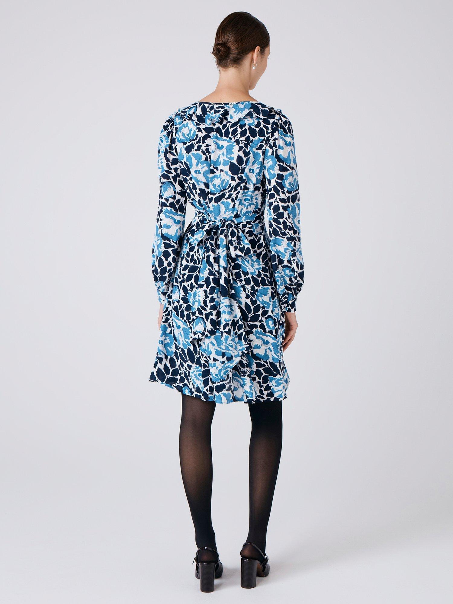 Product image 6 of 6, which shows Ghost Remi Floral Mini Dress, Blue, XS
