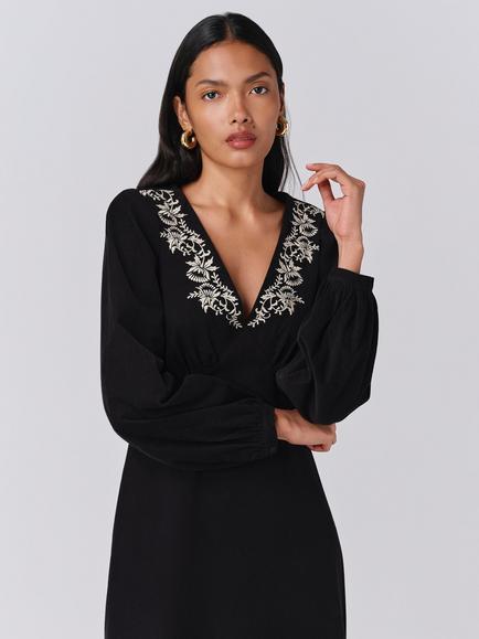Ghost Sienna Corduroy Dress - view 2, Black