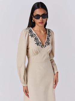 Ghost Sienna Corduroy Dress - view 2, Stone