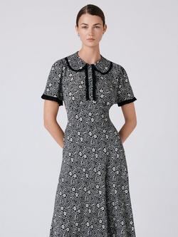 Ghost Taylor Floral Midi Dress, Black - view 2, Black