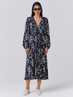 Ghost Wren Floral Midi Dress, Navy, Navy