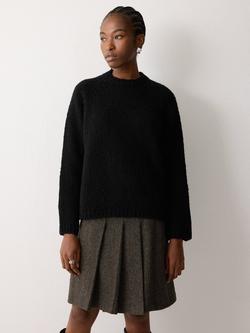 Jigsaw Boucle Wool Rich Jumper, Black