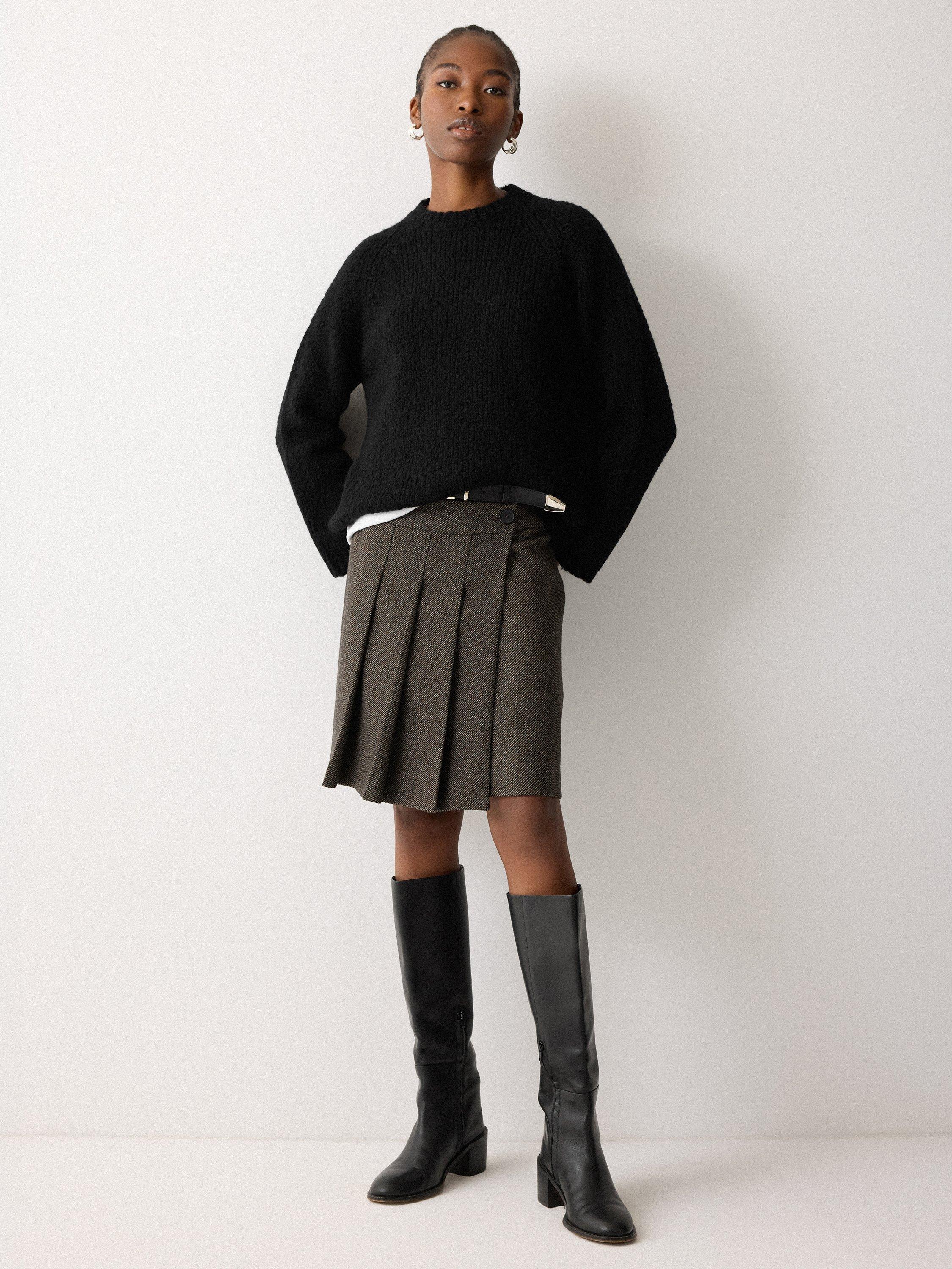 Product image 6 of 6, which shows Jigsaw Boucle Wool Rich Jumper, Black, XS