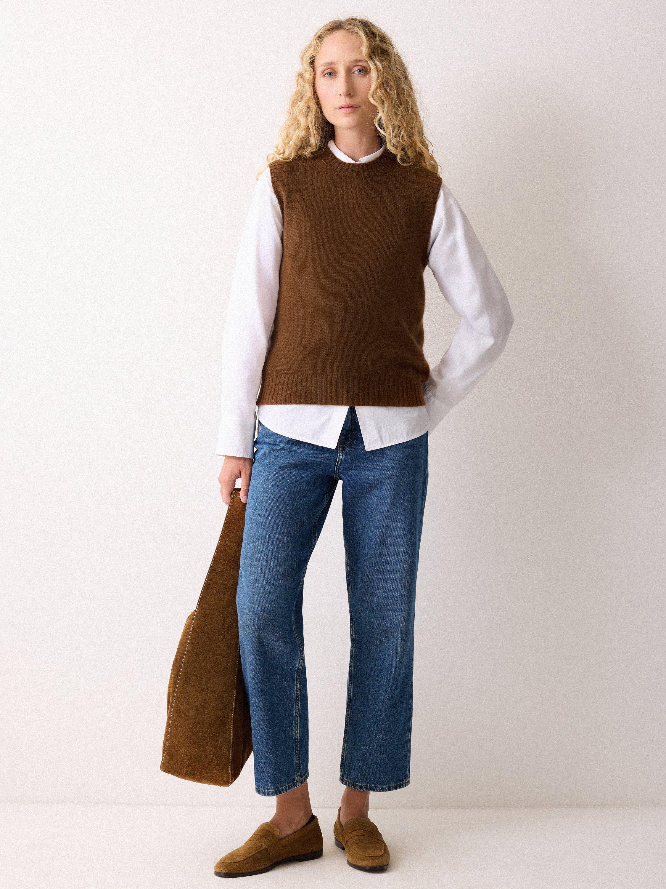 Product image 1 of 6, which shows Jigsaw Pure Cloud Cashmere Tank Top, Brown, XS