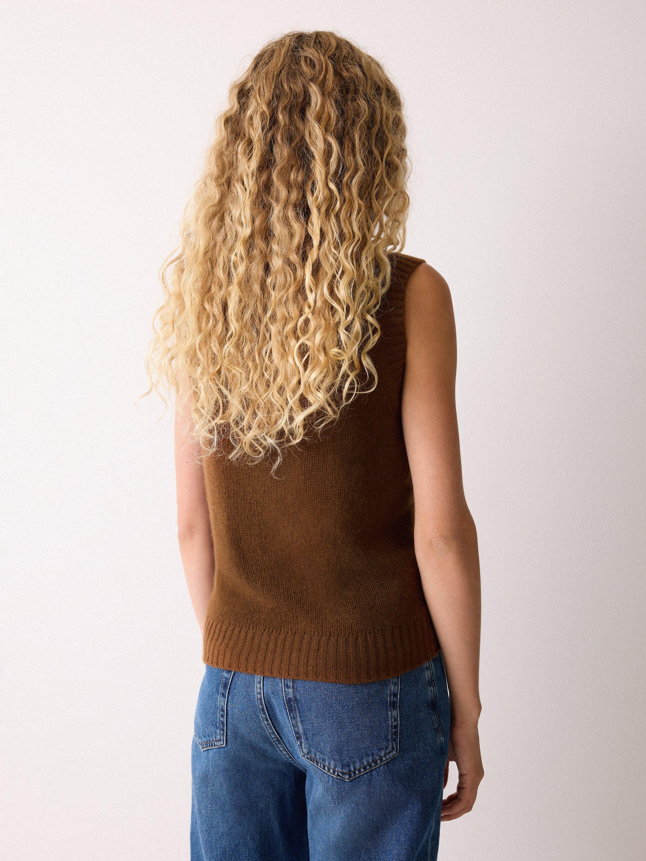 Product image 2 of 6, which shows Jigsaw Pure Cloud Cashmere Tank Top, Brown, XS