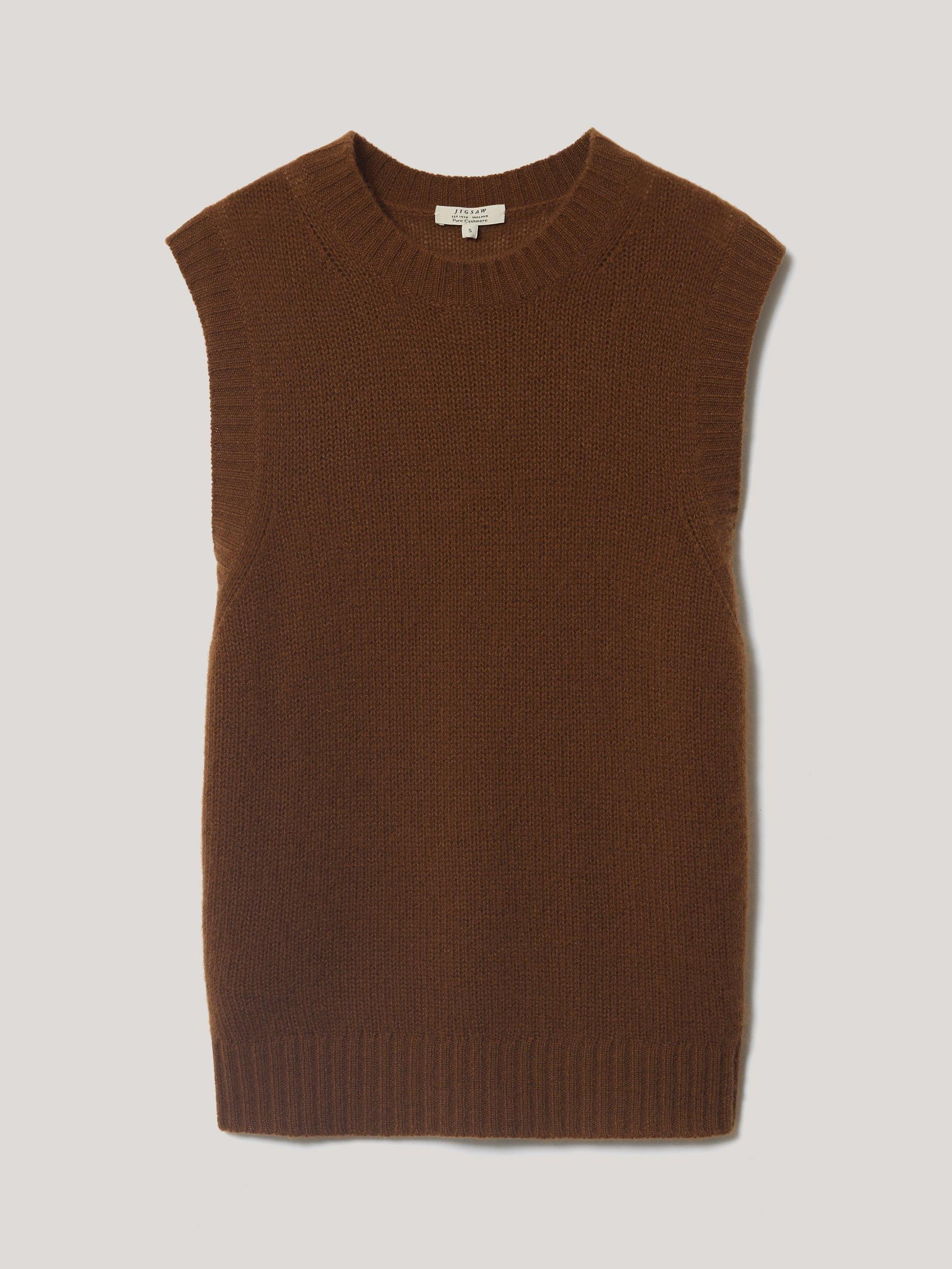 Product image 5 of 6, which shows Jigsaw Pure Cloud Cashmere Tank Top, Brown, XS