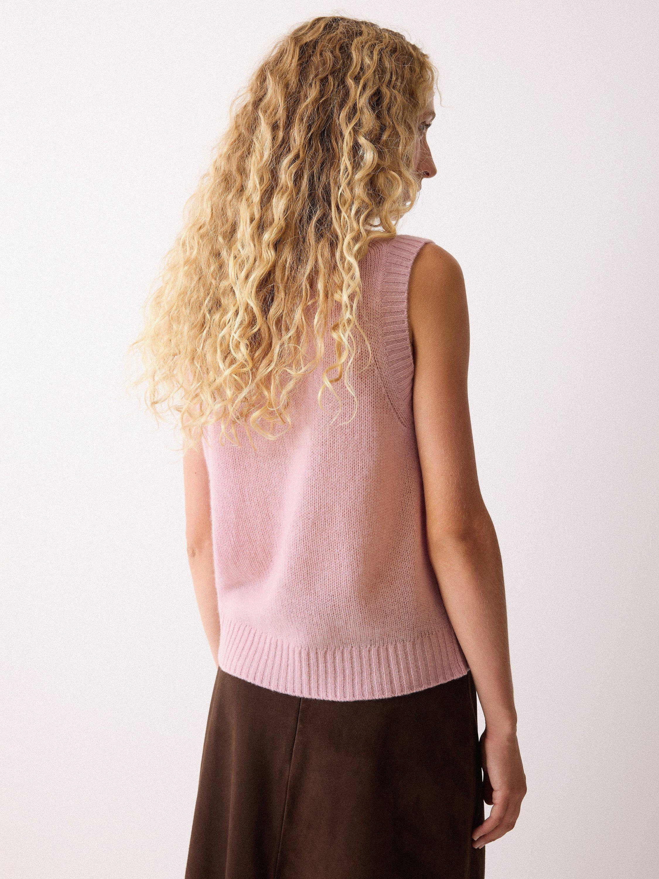 Product image 2 of 4, which shows Jigsaw Cloud Cashmere Crew Neck Tank Top, Pink, XS